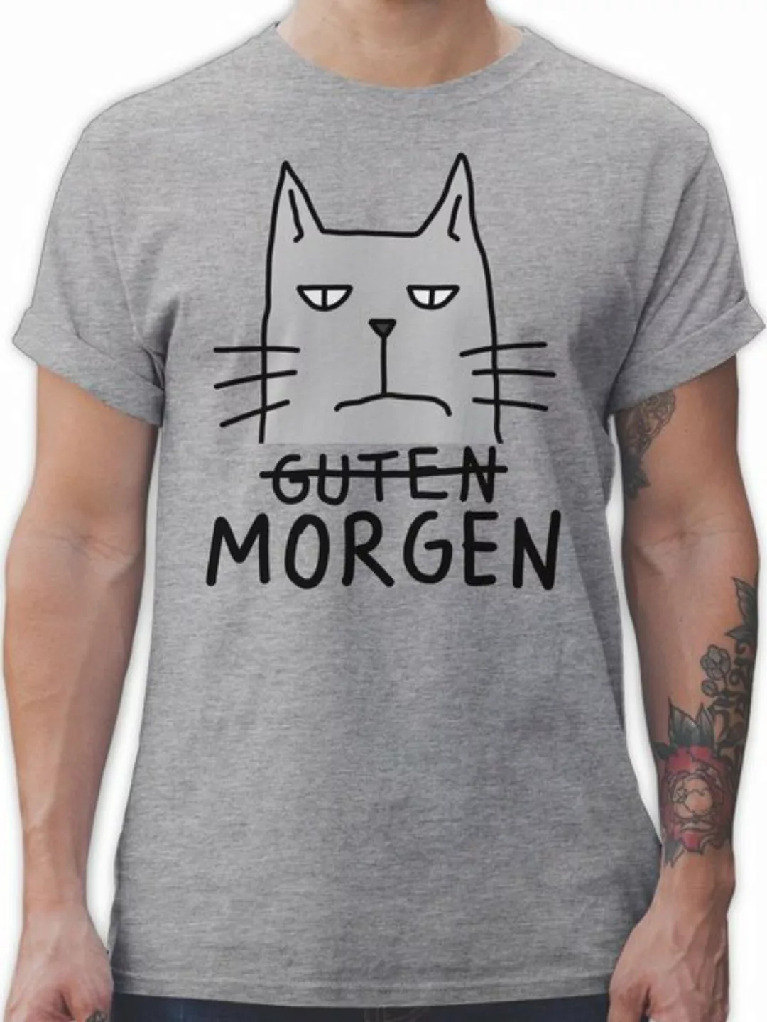 Shirtracer T-Shirt Guten Morgen Katze Katzenbesitzer Geschenk günstig online kaufen