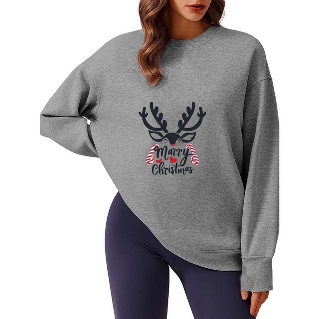 MC Star Weihnachtssweatshirt Merry and Bright Sweatshirt für Damen, Weihnac günstig online kaufen