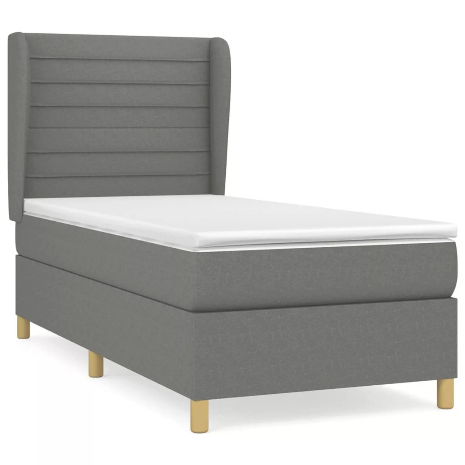 vidaXL Boxspringbett mit Matratze Dunkelgrau 80x200 cm Stoff1394963 günstig online kaufen