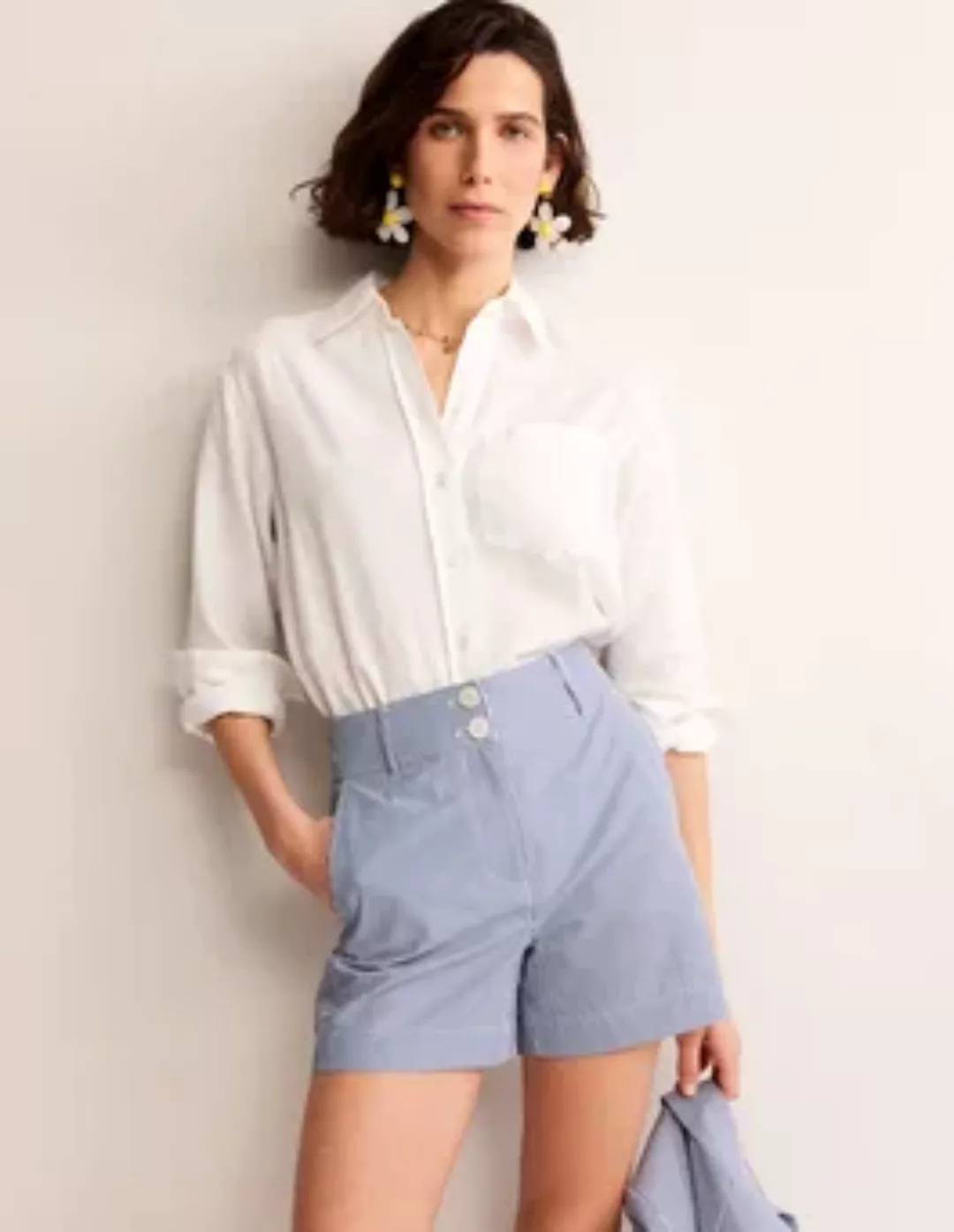 Westbourne Texturierte Shorts Damen Boden, Blau Naturweiß Streifen günstig online kaufen