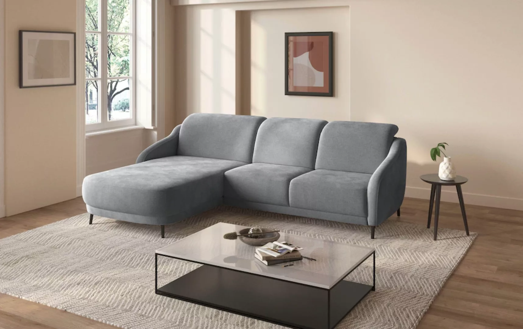 sit&more Ecksofa »Blues L-Form«, wahlweise mit Klapptisch und USB günstig online kaufen