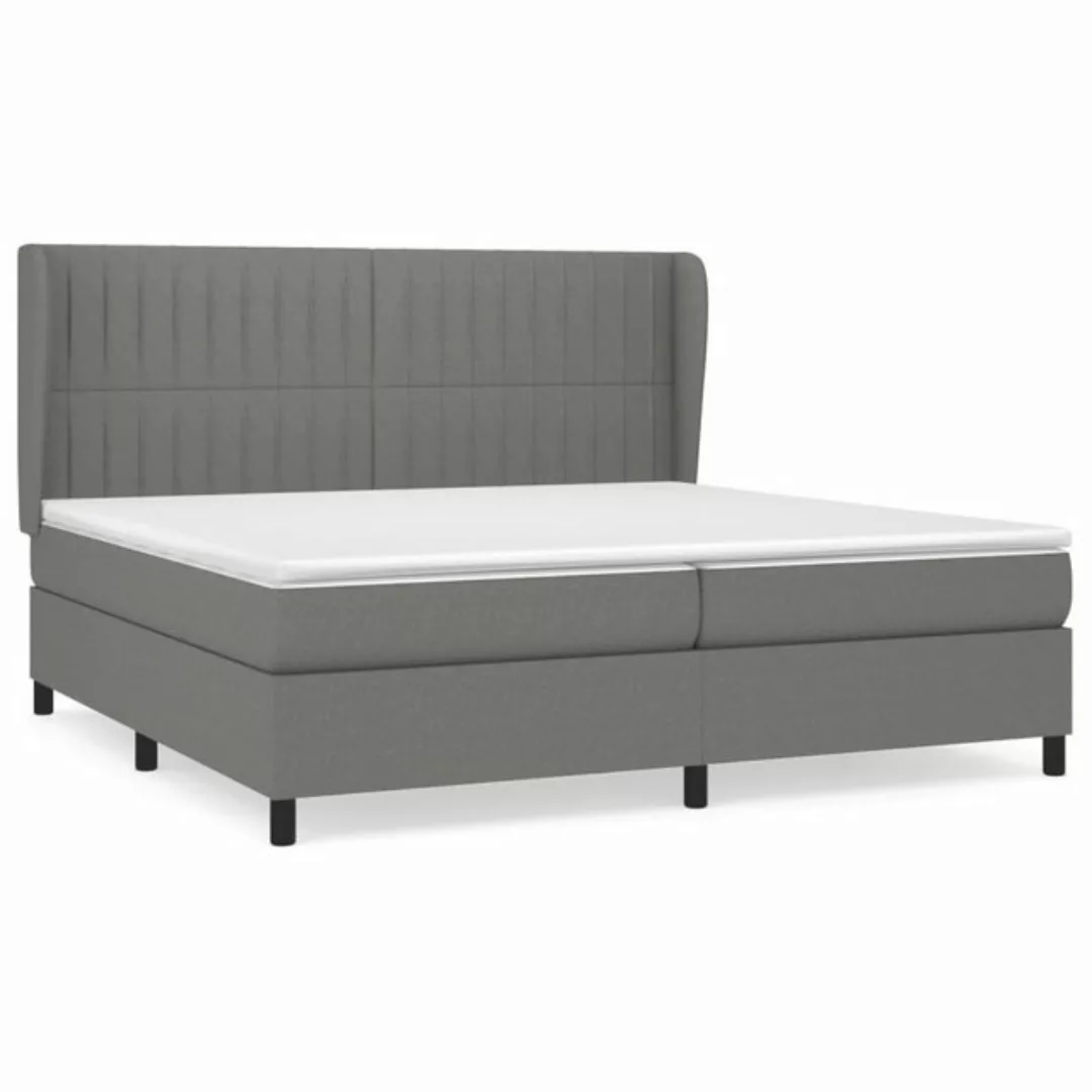 furnicato Bett Boxspringbett mit Matratze Dunkelgrau 200x200 cm Stoff günstig online kaufen