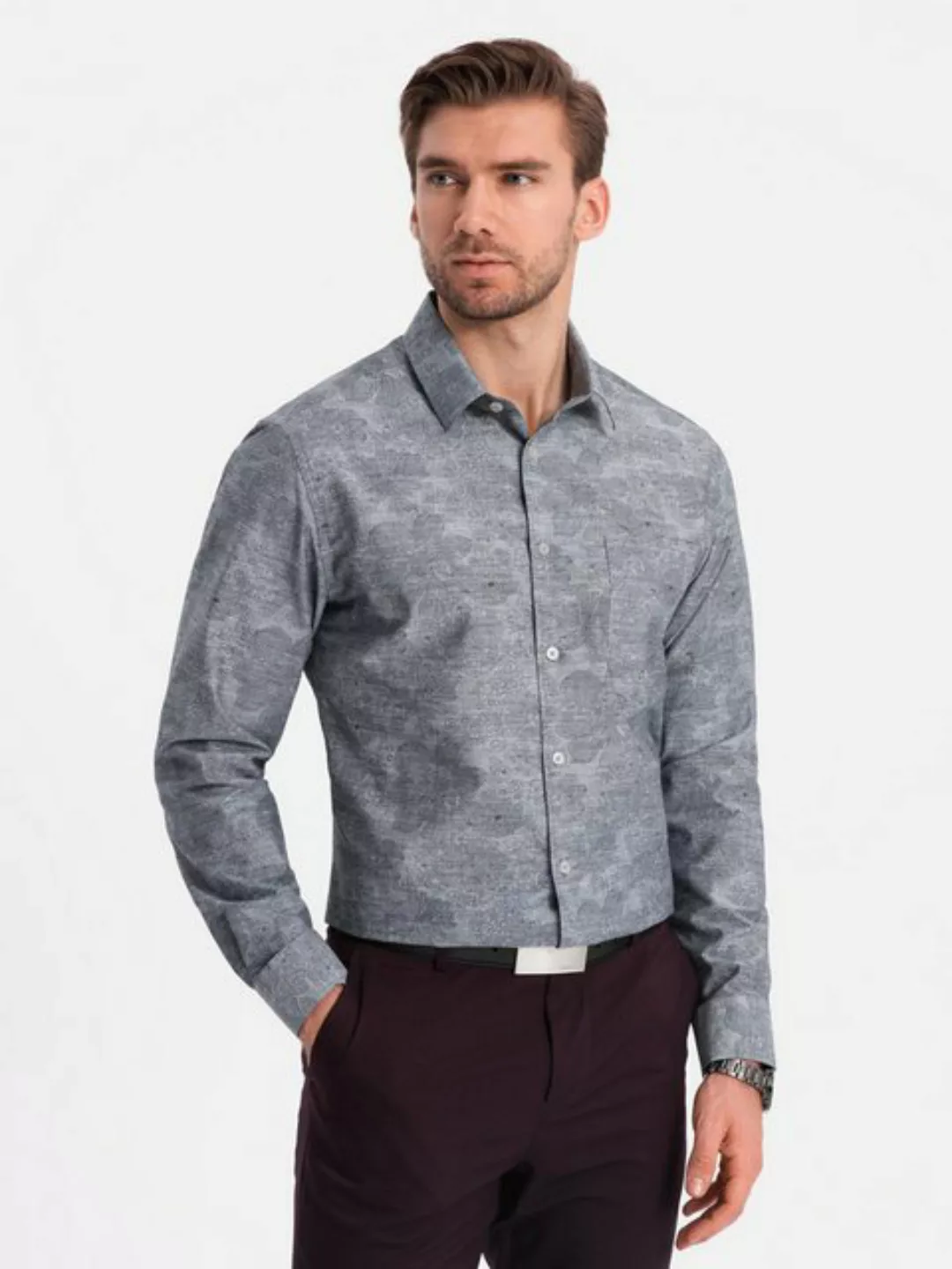 OMBRE Flanellhemd Klassisches Herrenhemd aus kariertem Flanell aus Baumwoll günstig online kaufen