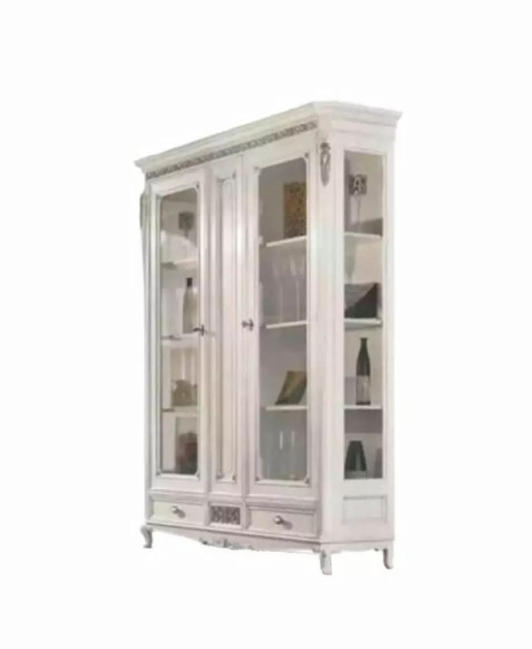 JVmoebel Vitrine Klassische Vitrine Wohnzimmer Vitrinenschrank Weiß Glasvit günstig online kaufen