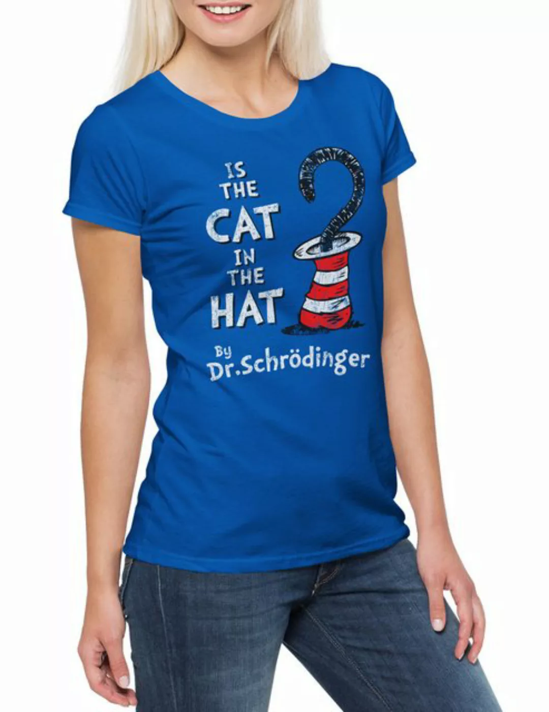 Urban Backwoods Print-Shirt Cat In The Hat Damen T-Shirt Schrödingers Schro günstig online kaufen