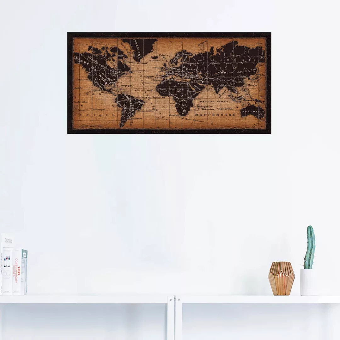 Artland Wandbild "Alte Weltkarte", Landkarten, (1 St.) günstig online kaufen