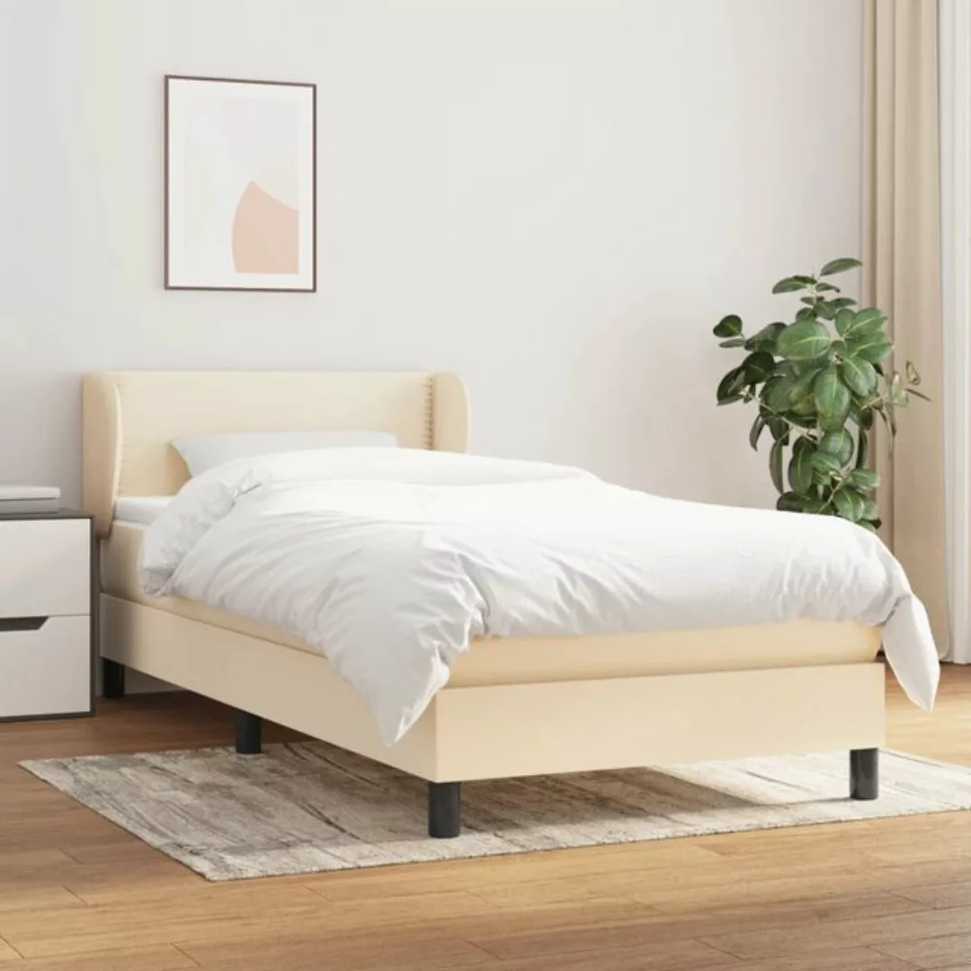 vidaXL Bettgestell Boxspringbett mit Matratze Schwarz 100x200 cm Stoff Bett günstig online kaufen