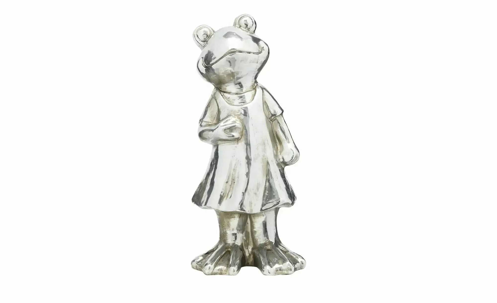 Deko Frosch   ¦ silber ¦ Polyresin (Kunstharz) ¦ Maße (cm): B: 18 H: 40 T: günstig online kaufen