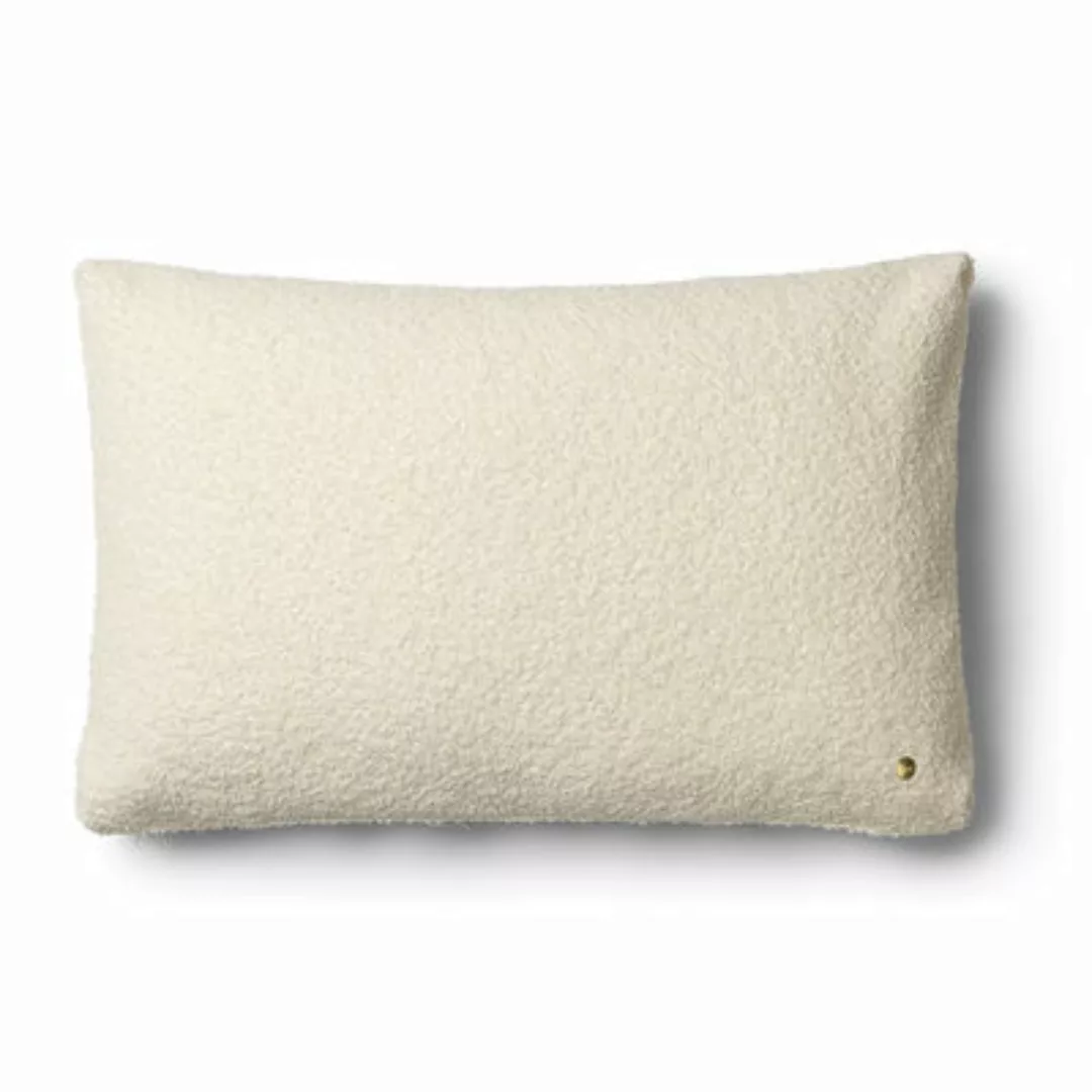 Kissen Clean textil weiß / Bouclé-Wolle - 60 x 40 cm - Ferm Living - Weiß günstig online kaufen