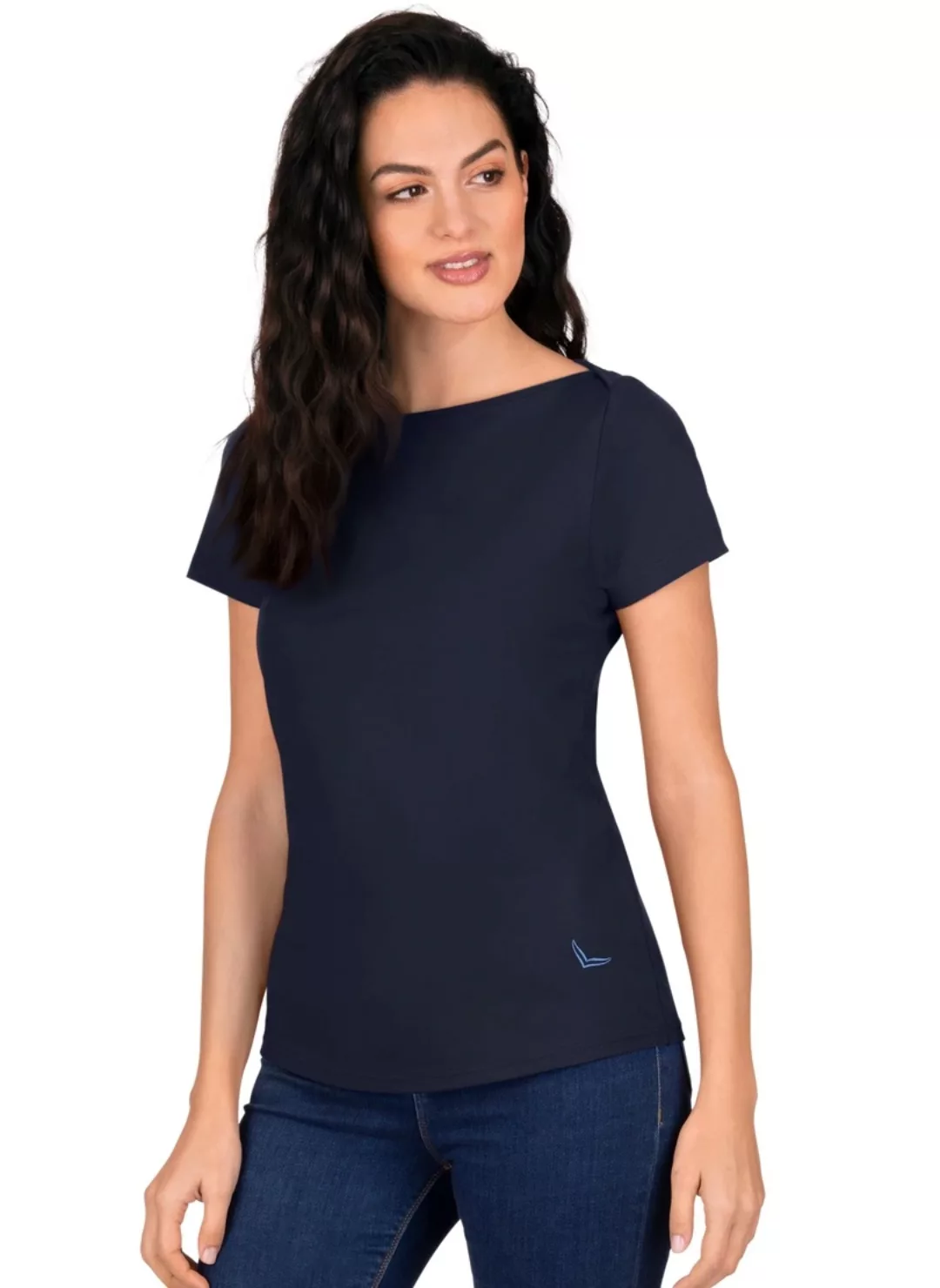 Trigema T-Shirt TRIGEMA Schickes Damen T-Shirt in Öko-Qualität (1-tlg) günstig online kaufen