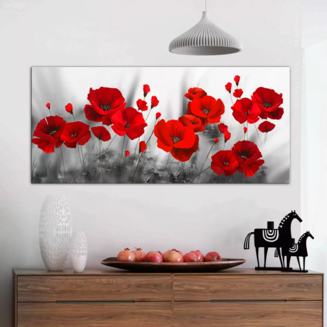 Wandbild Field Poppies (1 Part) Wide XXL günstig online kaufen