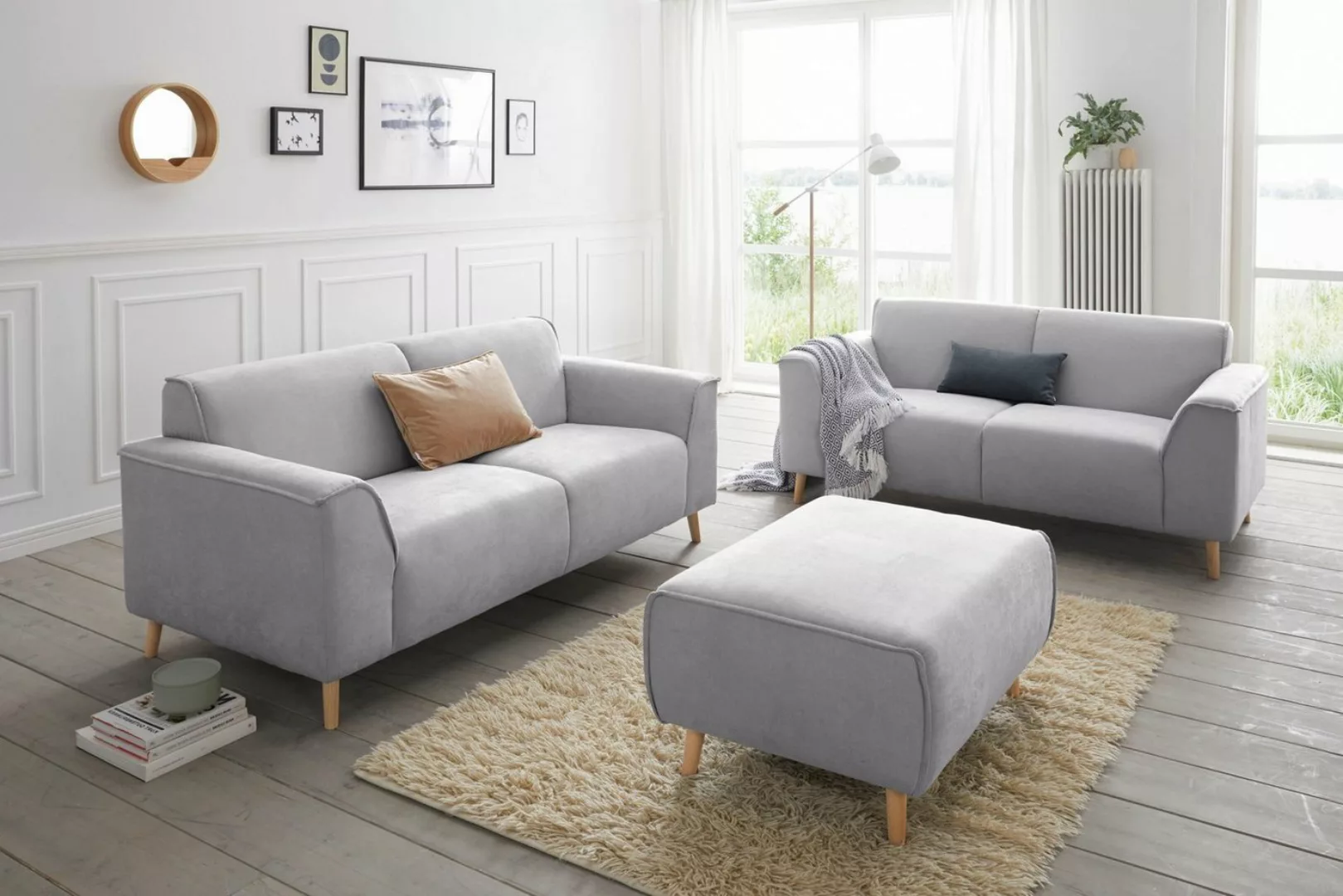 andas 2-Sitzer »Janek«, mit Federkern und Keder in scandinavischem Design günstig online kaufen