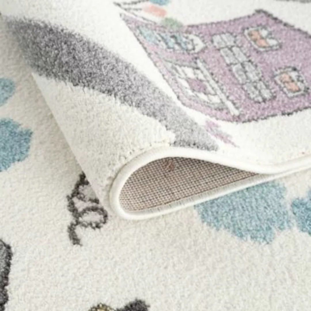carpet city® Kinderteppich mit Auto´s, Straße - Creme - Teppich Kinderzimme günstig online kaufen
