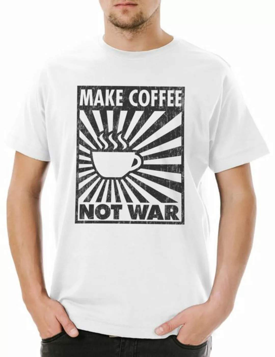 Urban Backwoods Print-Shirt Make Coffee Not War Herren T-Shirt Koffein Kaff günstig online kaufen