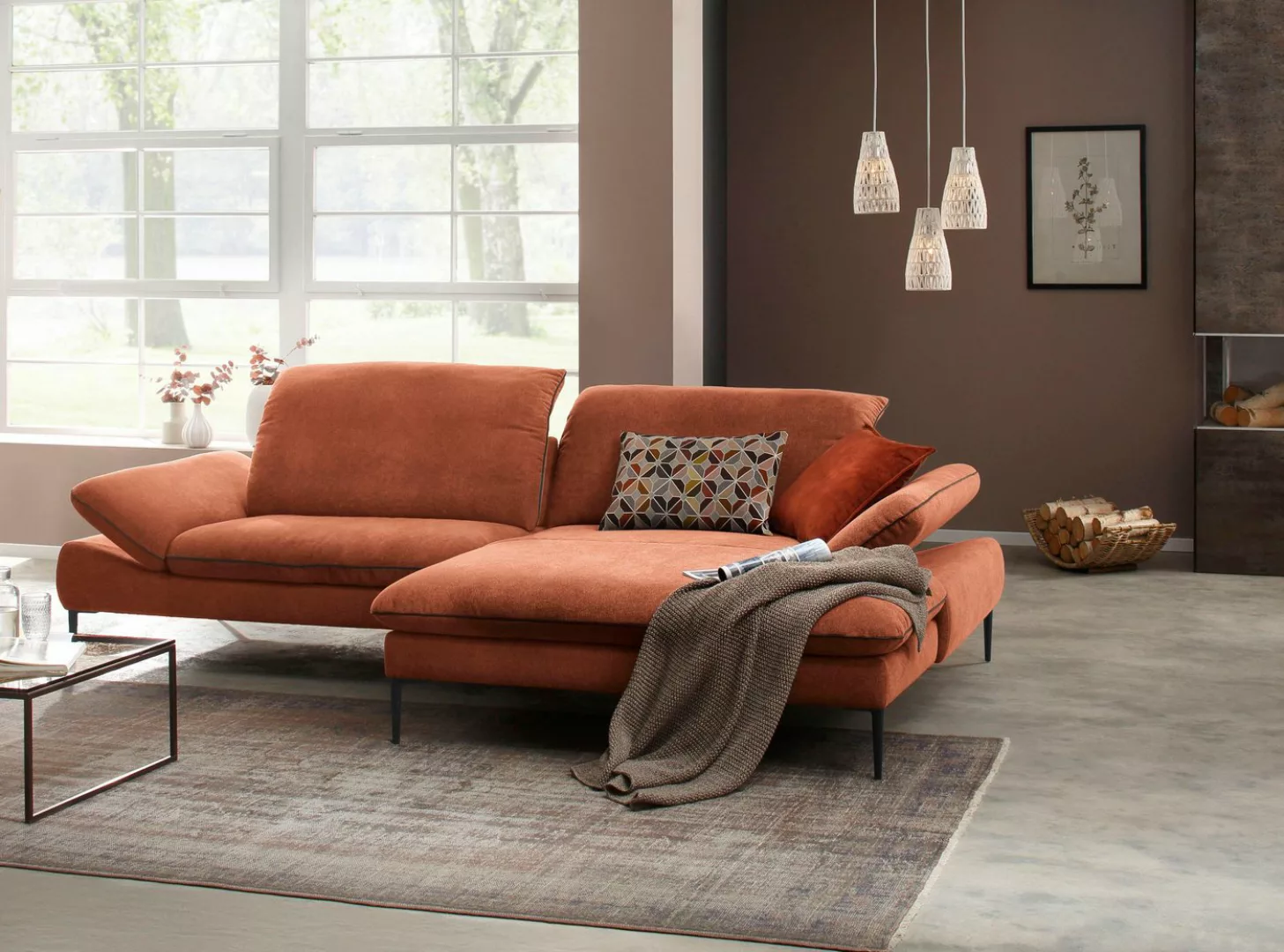 W.SCHILLIG Ecksofa enjoy&MORE, in Living coral, Füße schwarz pulverbeschich günstig online kaufen