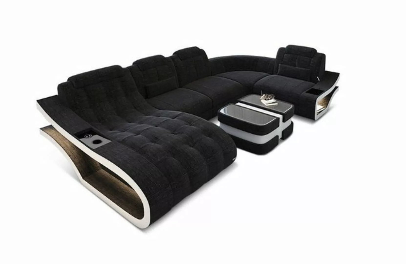 Sofa Dreams Sofa Polster Sofa Wohnlandschaft Couch Elegante H - U Form Stof günstig online kaufen