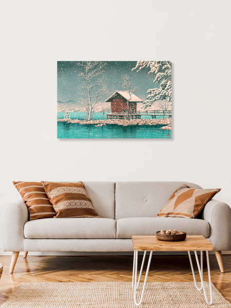 Poster / Leinwandbild - Hut At The Lake By Hasui Kawase günstig online kaufen
