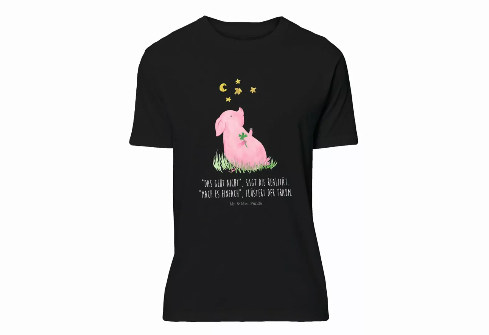 Mr. & Mrs. Panda T-Shirt Glücksschwein - Schwarz - Geschenk, T-Shirt mit Sp günstig online kaufen