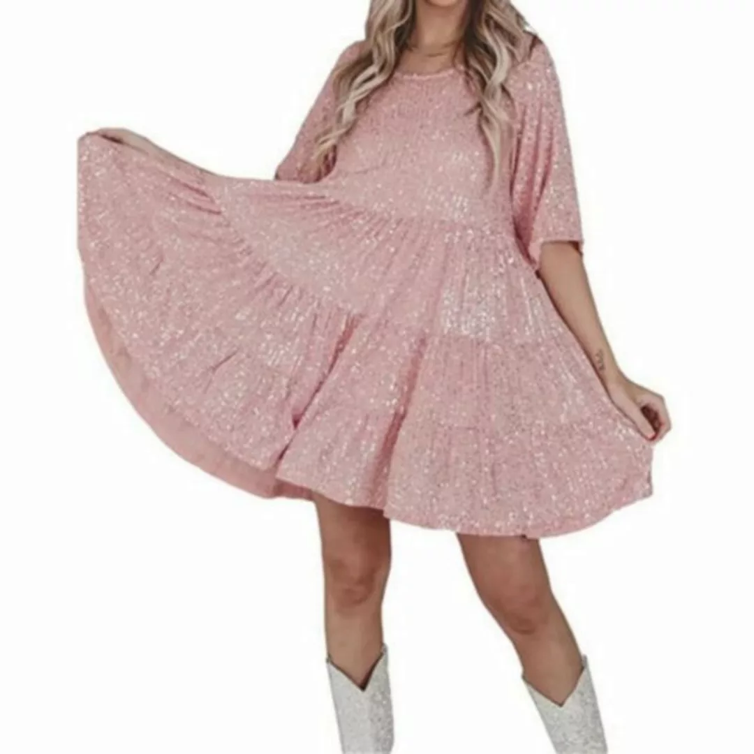 jalleria Dirndl kleid kurze Ärmel Minikleid mit Pailletten günstig online kaufen