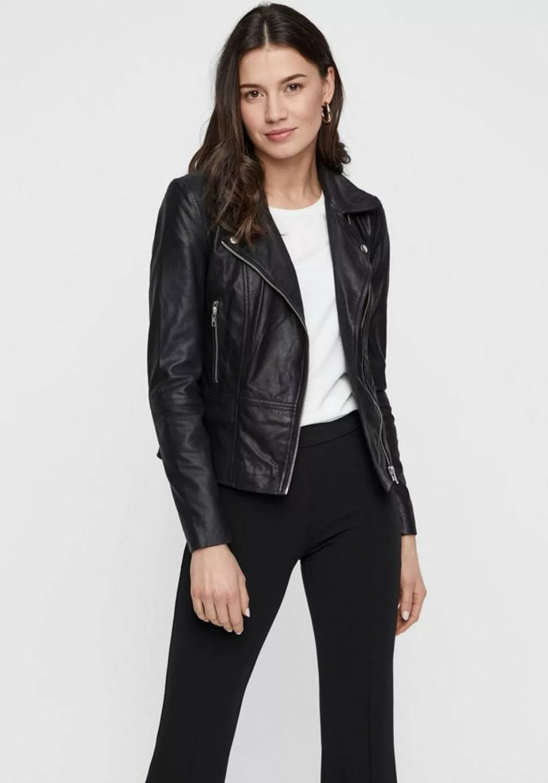 Y.A.S Lederjacke YASSOPHIE LEATHER JACKET mit Biker Details günstig online kaufen