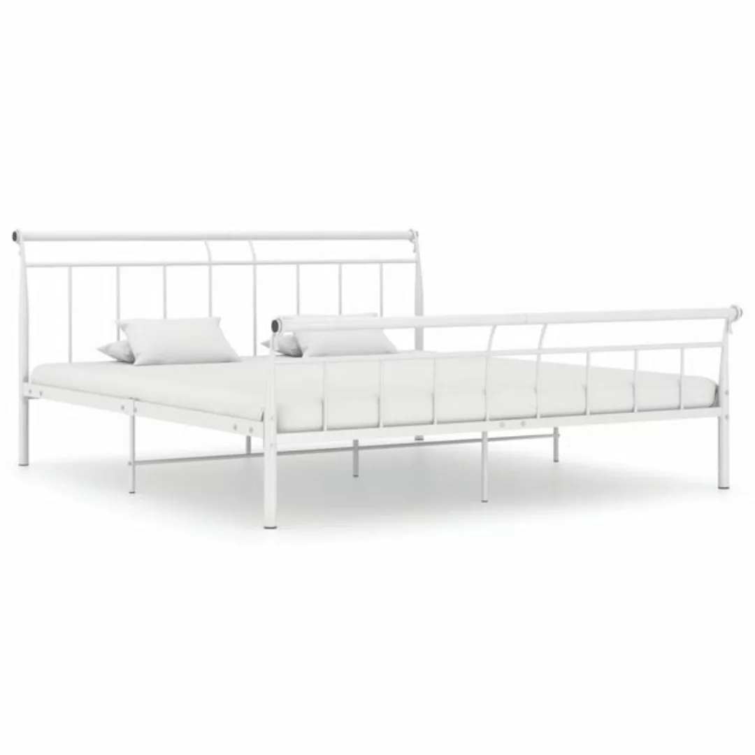 furnicato Bett Bettgestell Weiß Metall 200x200 cm günstig online kaufen