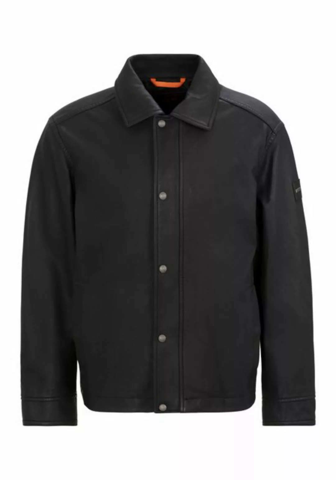 BOSS ORANGE Lederjacke "Jericho", Markenlabel auf dem Arm günstig online kaufen