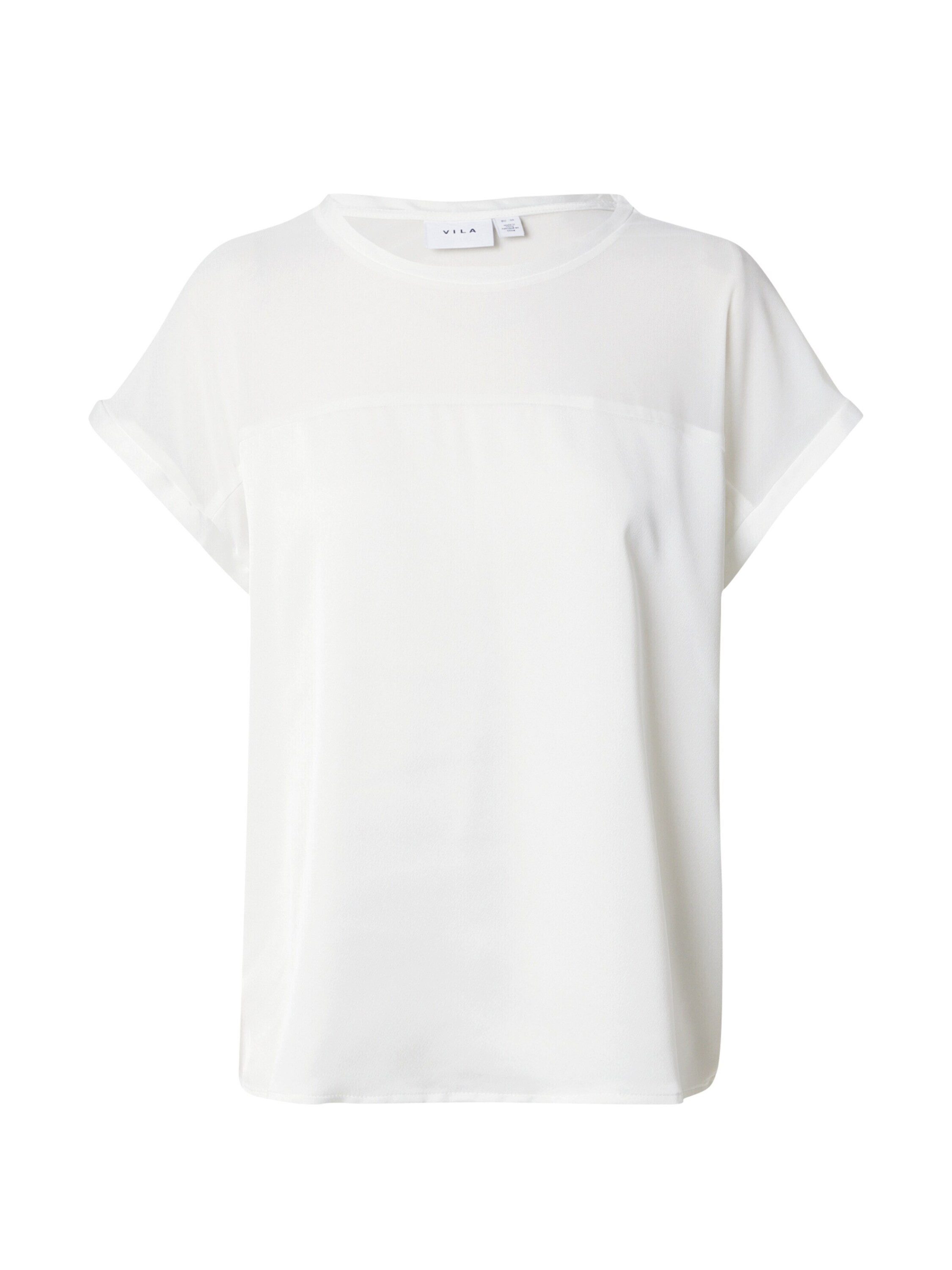 Vila Blusenshirt glänzendes Mesh-Oberteil Rundhals VIELLETTE günstig online kaufen