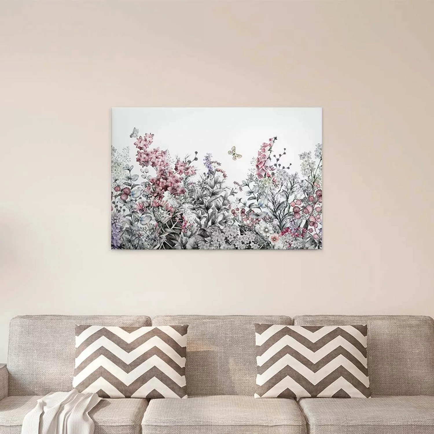 A.S. Création Leinwandbild "Flower Painting", Blumen, (1 St.), Landhaus Kei günstig online kaufen