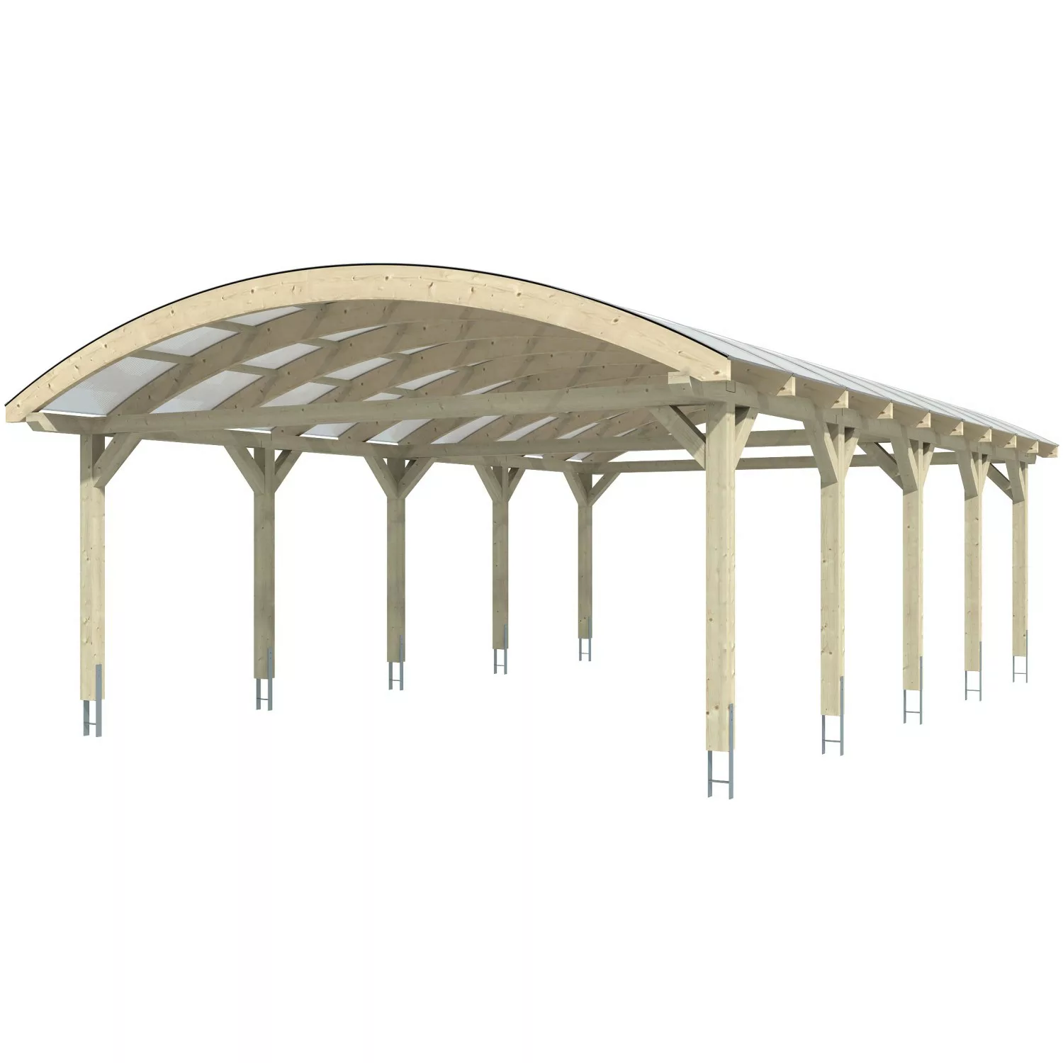 Skan Holz Bogendach-Carport Franken Nussbaum 635 x 969 cm günstig online kaufen