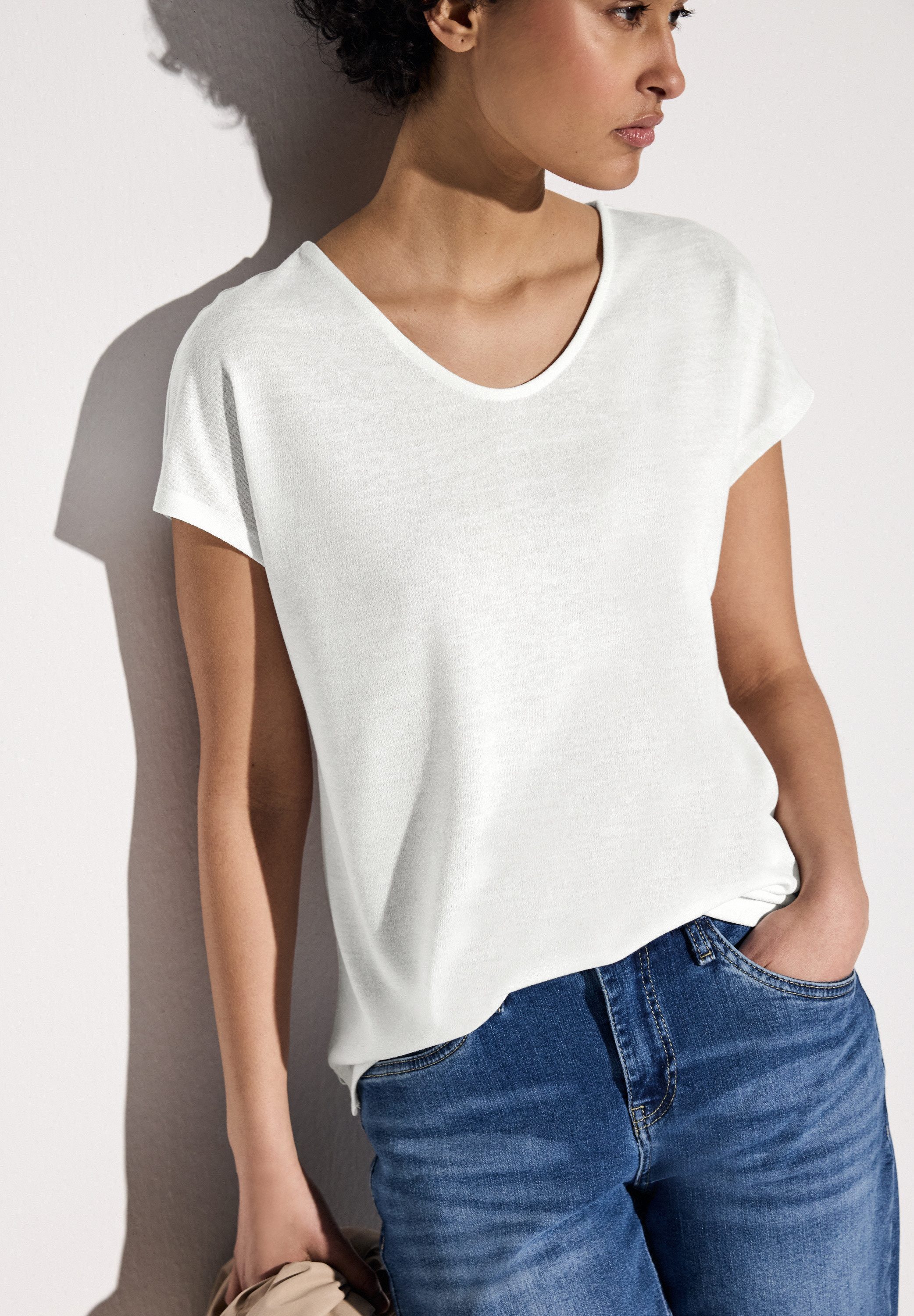 STREET ONE Shirttop mit seitlichen Schlitzen günstig online kaufen