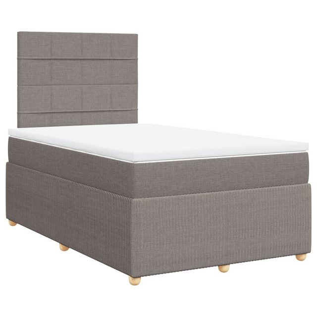 vidaXL Boxspringbett, Boxspringbett mit Matratze Taupe 120x200 cm Stoff günstig online kaufen