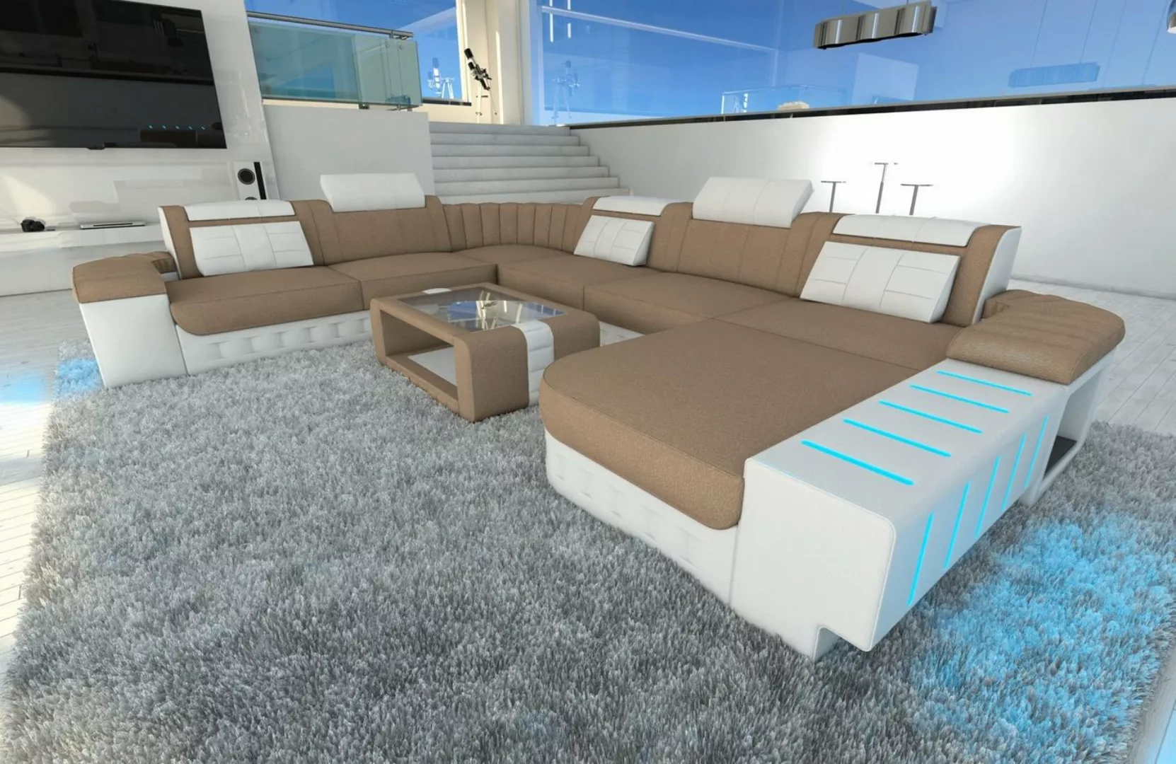 Sofa Dreams Wohnlandschaft Stoff Polster Sofa Couch Bellagio XXL U Form Sto günstig online kaufen
