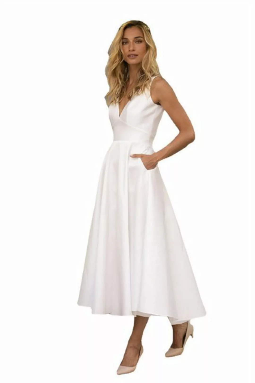 RUZU UG Abendkleid Rückenfreies Kleid Slim-Fit-Kleid für Damen Einfarbig Mi günstig online kaufen