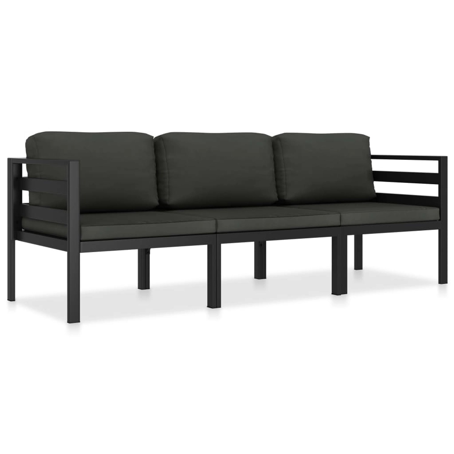 vidaXL 3-tlg Garten-Lounge-Set mit Kissen Aluminium Anthrazit Modell 1 günstig online kaufen