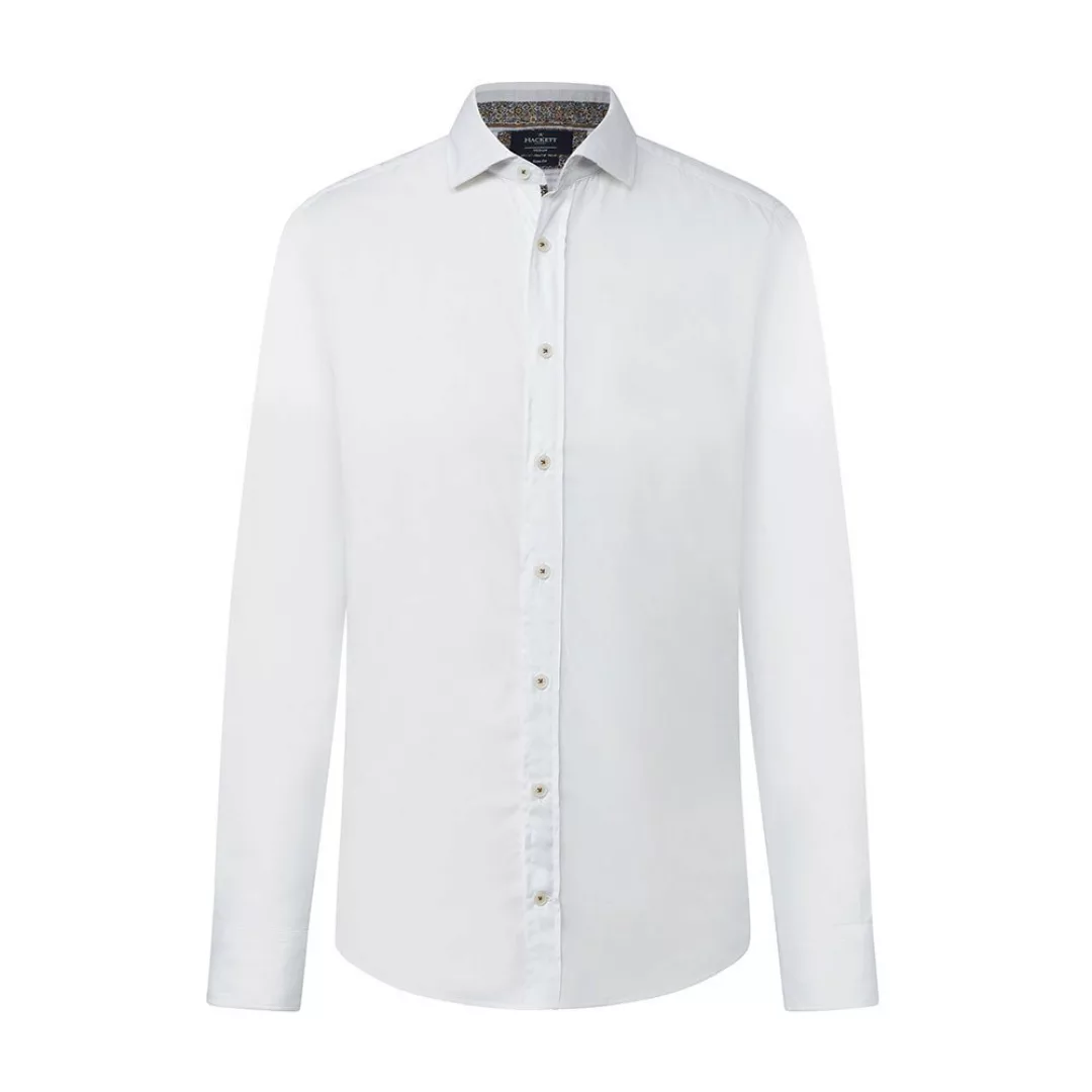 Hackett Twill Hbone Mt Langarm Hemd S White / Multi günstig online kaufen