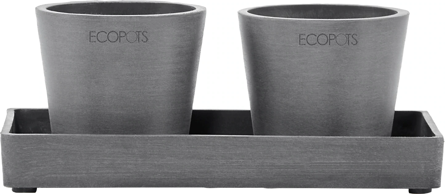 Ecopots Untersetzer Eckig Dunkelgrau 20 cm x 10 cm x 2,5 cm günstig online kaufen