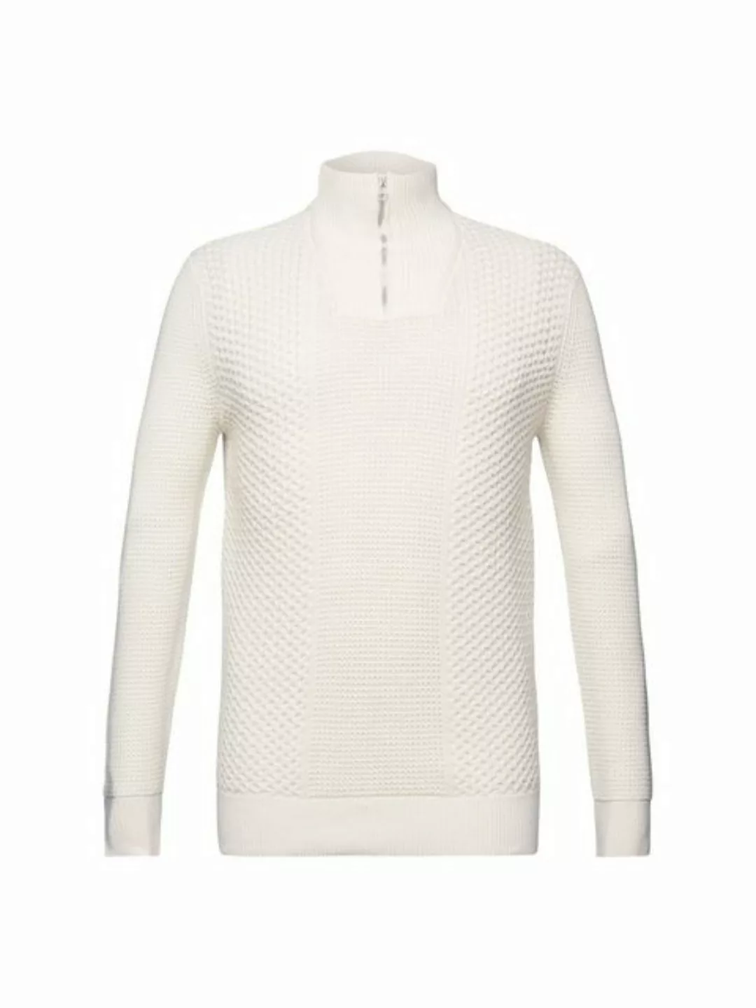 Esprit Troyer Zopfstrickpullover mit halbem Zipper günstig online kaufen