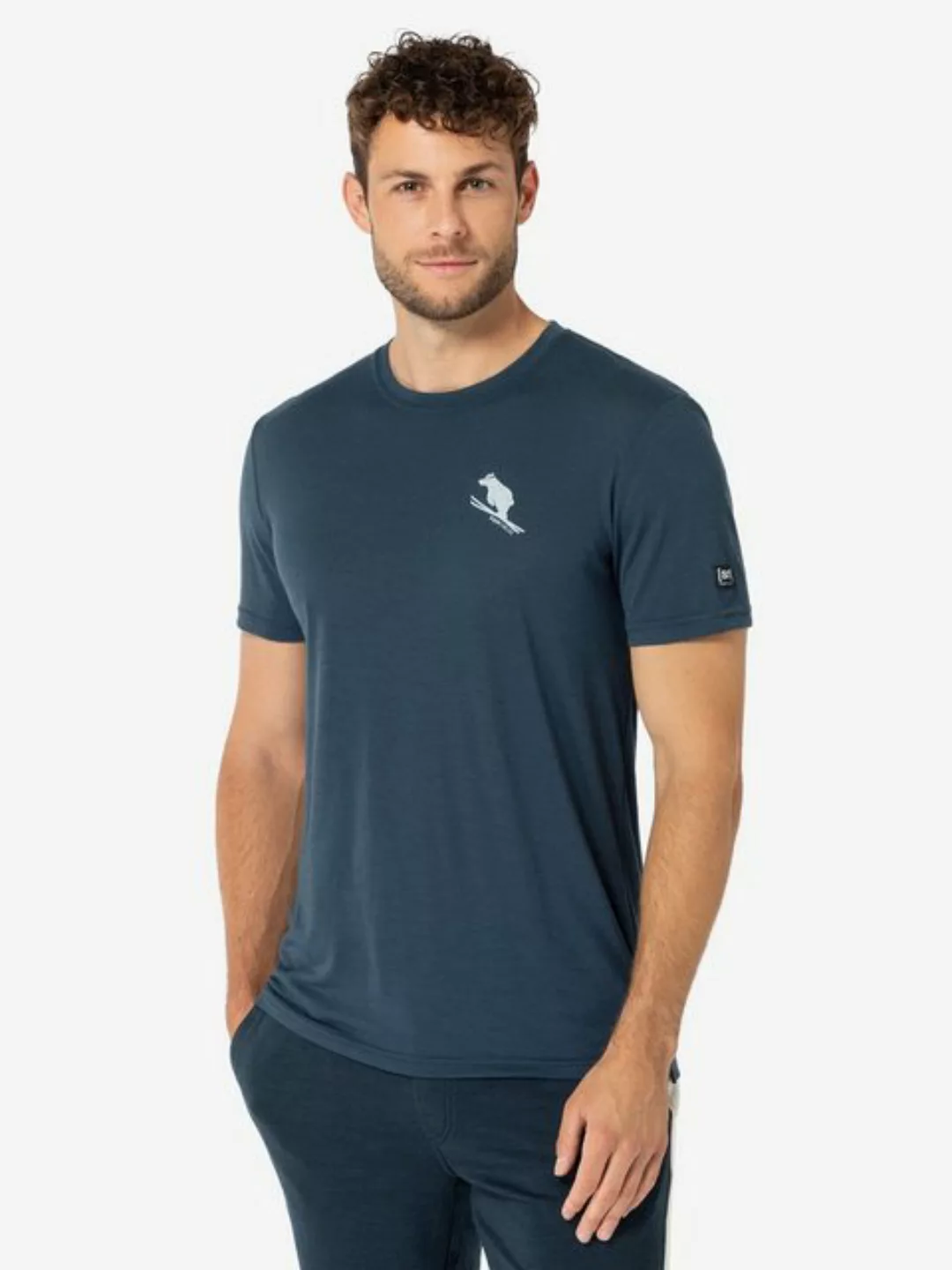 SUPER.NATURAL T-Shirt für Herren, Merino LITTLE FLEAR Bär Motiv, atmungsakt günstig online kaufen