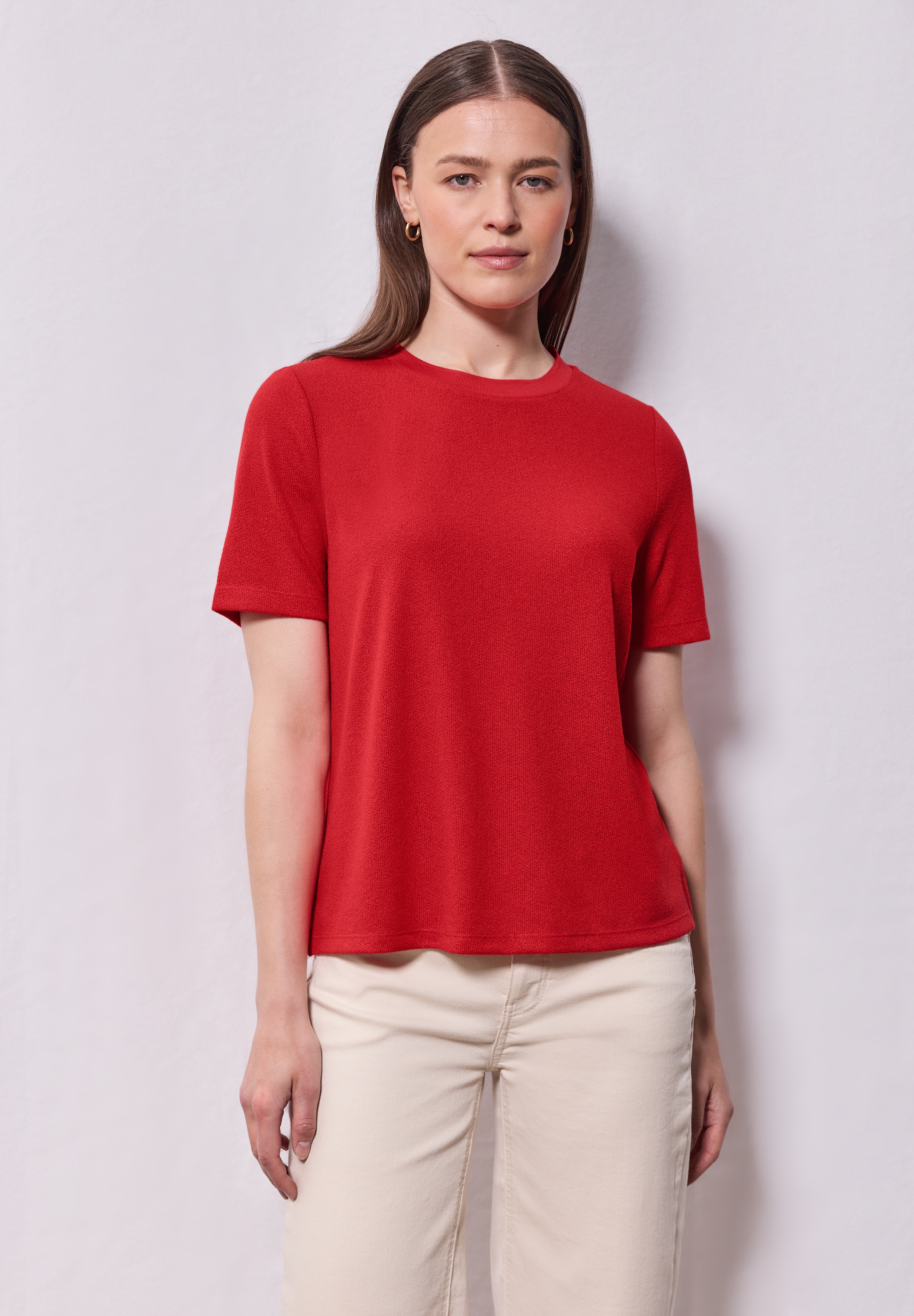 STREET ONE STUDIO T-Shirt, aus elastischem Materialmix günstig online kaufen