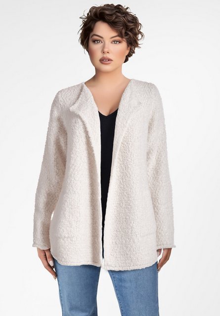 PEKIVESSA Cardigan Soft Bouclé Strickjacke mit Taschen (1-tlg) im Teddy-Loo günstig online kaufen