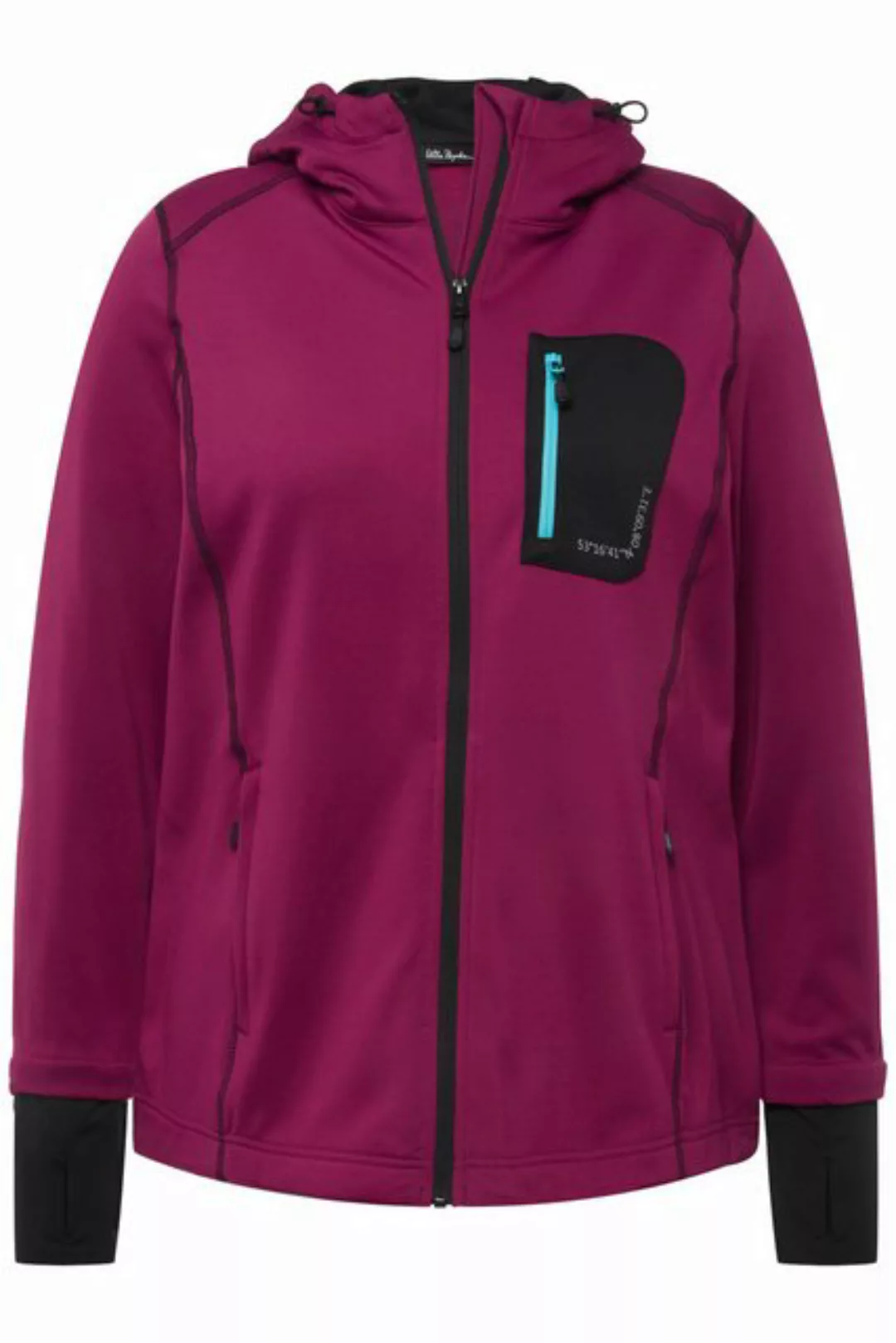 Ulla Popken Sweatjacke HYPRAR Sweatjacke Reflektordruck Kapuze Daumenloch günstig online kaufen