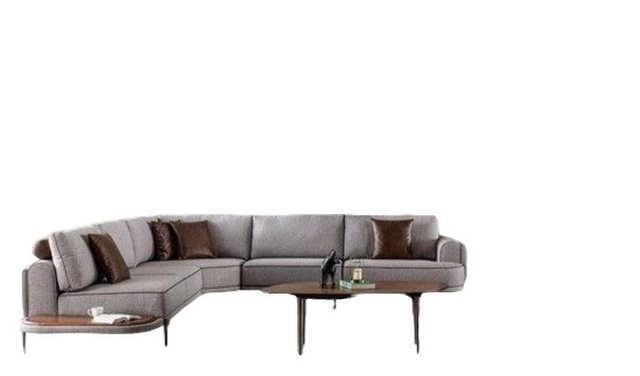 JVmoebel Ecksofa Ecksofa Stoffsofa L-Form Sofa Stoff Sofas Grau Modern Tisc günstig online kaufen