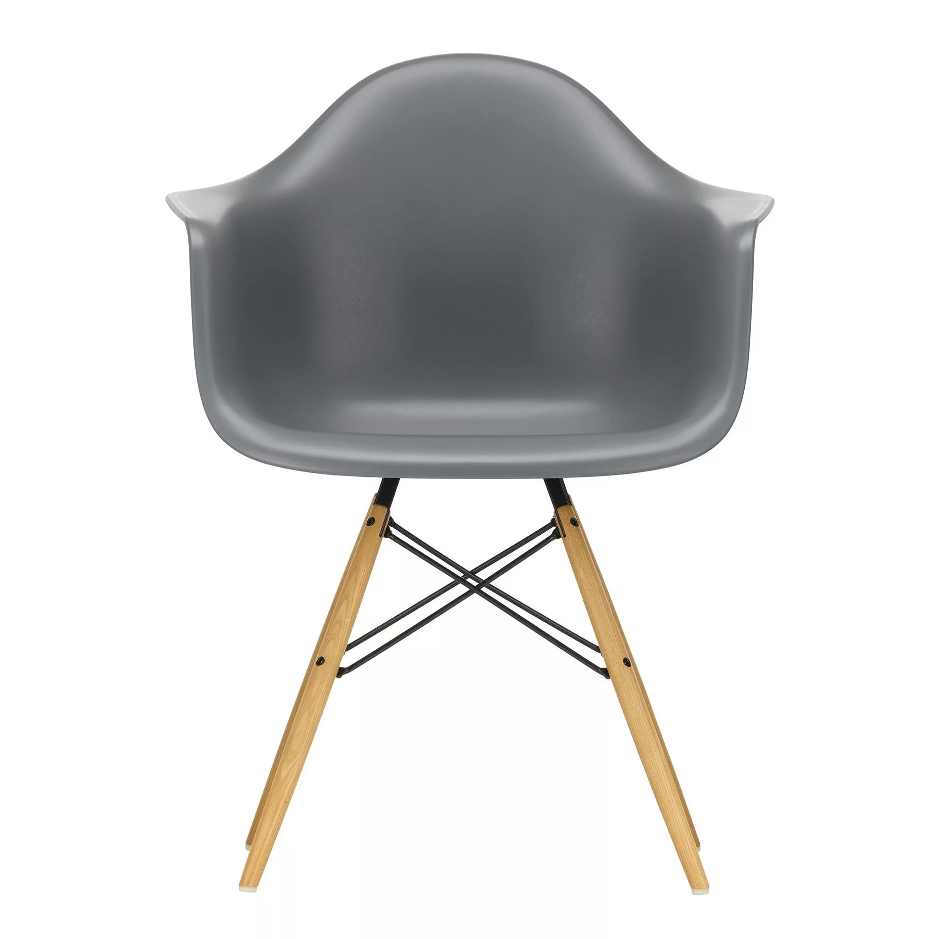Vitra - Eames Plastic Armchair DAW Gestell Esche - granitgrau/Sitzschale Po günstig online kaufen