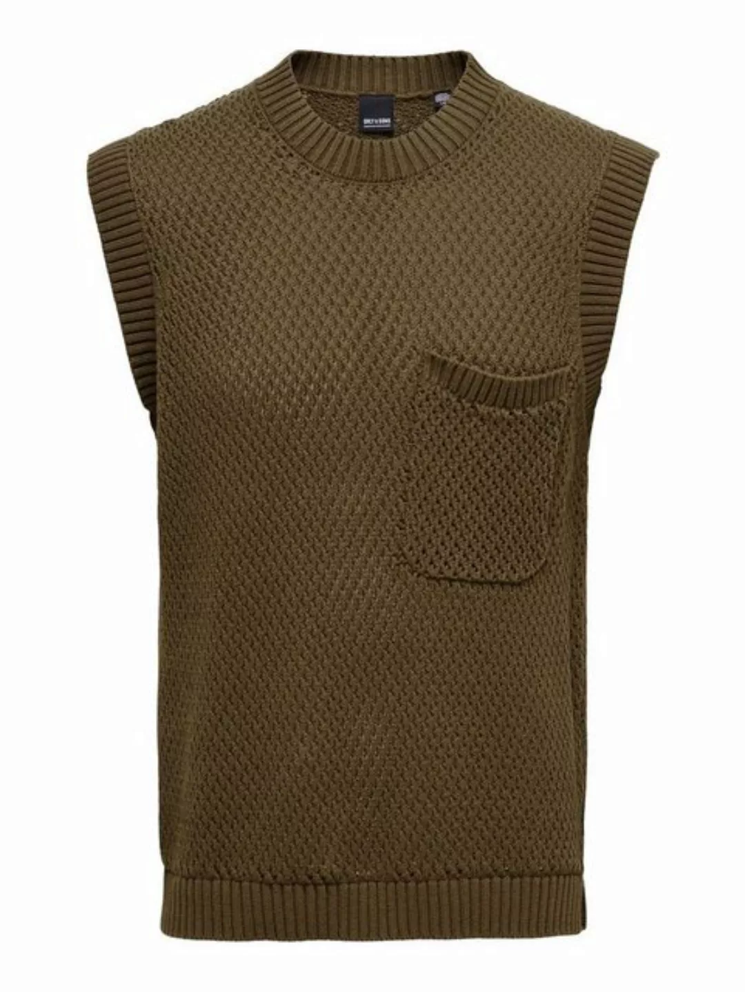 ONLY & SONS Strickpullover Strick Pullunder mit Brusttasche Pullover Weste günstig online kaufen