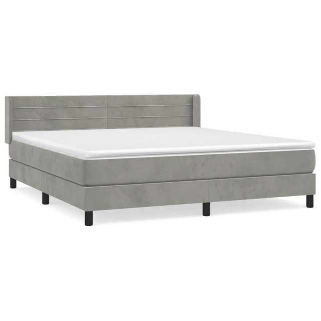 vidaXL Bettgestell Boxspringbett mit Matratze Hellgrau 160x200 cm Samt Bett günstig online kaufen