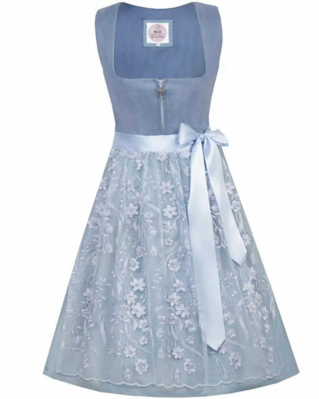 MarJo Dirndl 'Isa' mit Spitzenschürze 698265, Light Denim 65cm günstig online kaufen