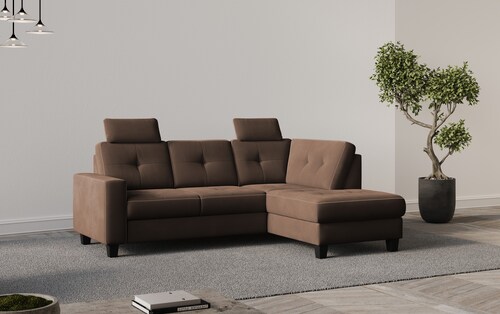 Places of Style Ecksofa "Varese", Kreuznaht in beige günstig online kaufen