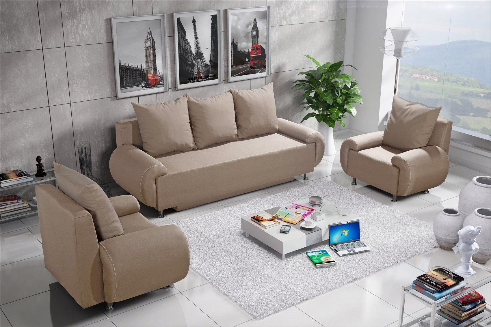 Fun Möbel Polstergarnitur Sofaset Designersofa MIKA günstig online kaufen