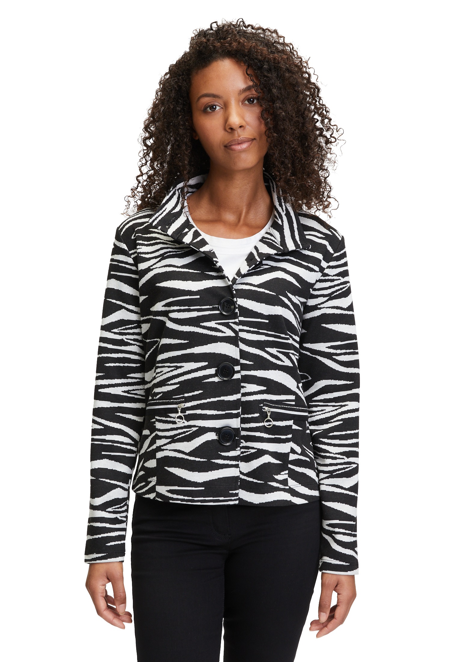 Betty Barclay Sweatjacke "Betty Barclay Sweatjacke mit Stehkragen", Muster günstig online kaufen