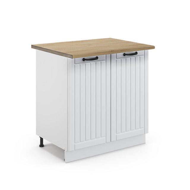 Vicco Spülenunterschrank Fame-Line, Weiß Landhaus/Weiß, 80 cm mit Regal, AP günstig online kaufen